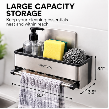 🎹CRAFTOEG™ Wall-Mounted Kitchen & Bathroom Storage Organizer with Towel Bar