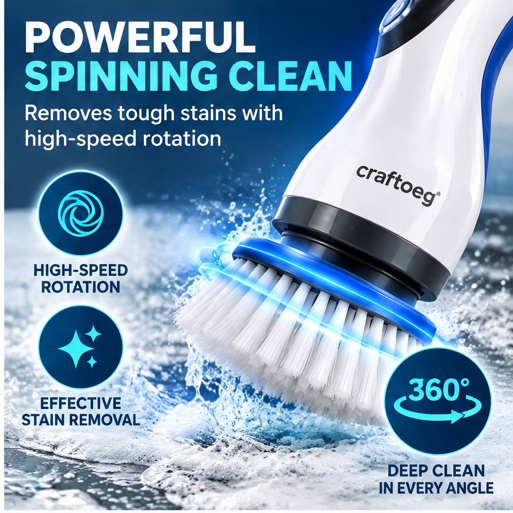 🧱CRAFTOEG™ Electric Spin Scrubber – Cordless Deep Cleaning Brush