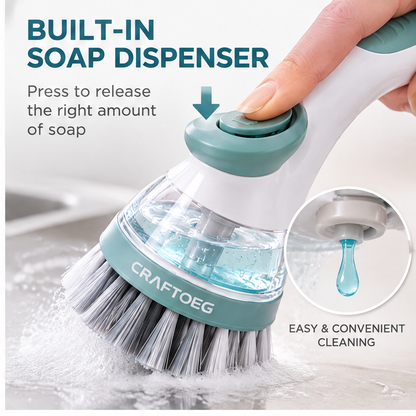 🎁CRAFTOEG™ Multi-Surface Soap Dispensing Cleaning Brush