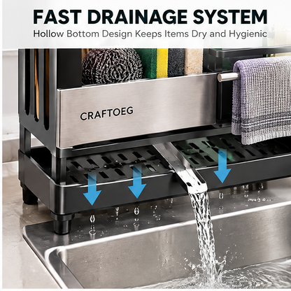 🍳CRAFTOEG™ All-In-One Sink Organizer with Fast Drainage System