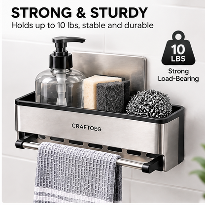 🎹CRAFTOEG™ Wall-Mounted Kitchen & Bathroom Storage Organizer with Towel Bar