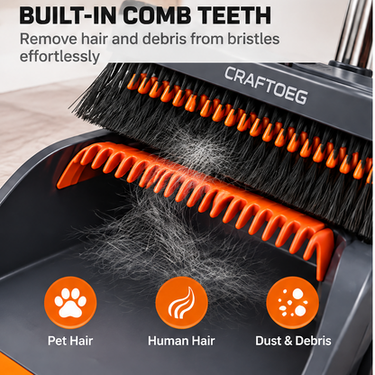 🌈CRAFTOEG™ 180° Rotating Broom & Dustpan Cleaning Set