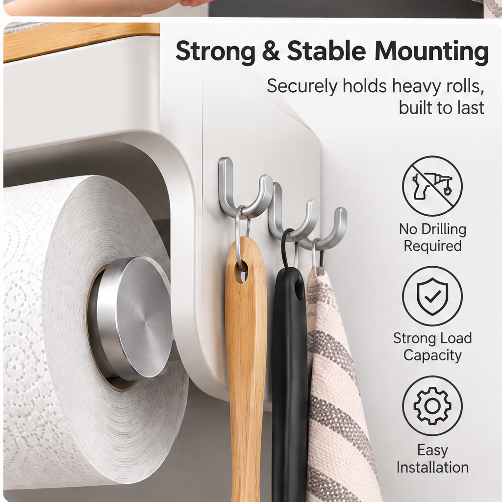 🎮CRAFTOEG™ All-in-One Wall Mounted Kitchen Paper Towel Holder & Organizer