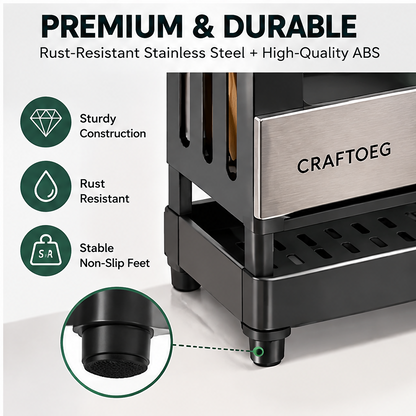🍳CRAFTOEG™ All-In-One Sink Organizer with Fast Drainage System