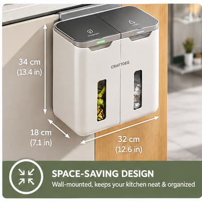 🏀CRAFTOEG™ Smart Dual Compartment Touchless Kitchen Waste Bin