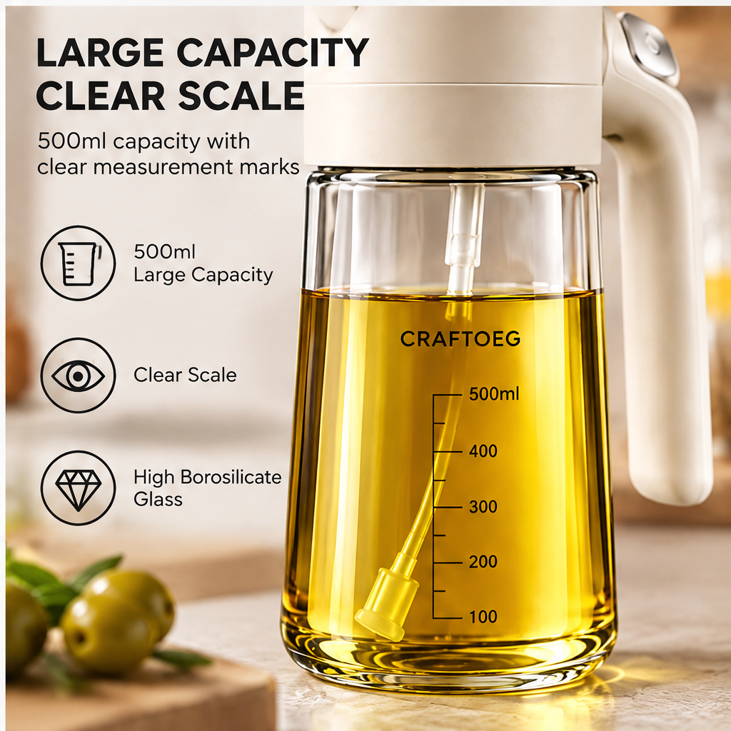 🧪CRAFTOEG™ Smart Oil Dispenser Bottle with One-Press Pour Control