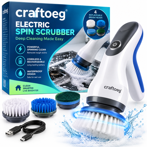 🧱CRAFTOEG™ Electric Spin Scrubber – Cordless Deep Cleaning Brush